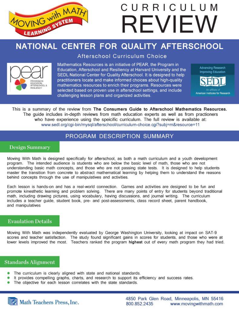 After School Curriculum Review