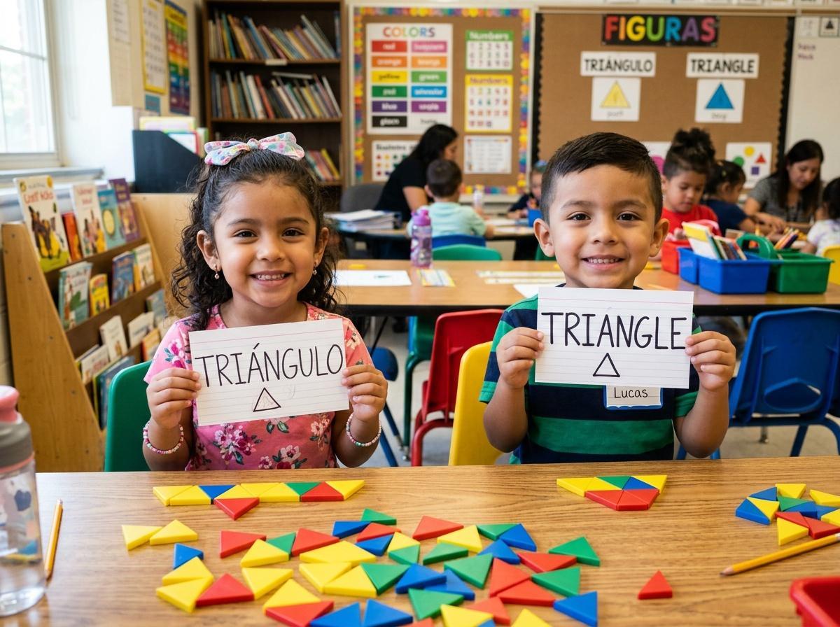 Spanish vocabulary with math manipulatives build language skills