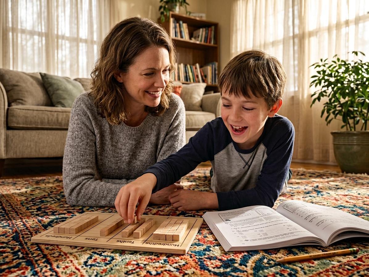 Parents helping home school child thrive