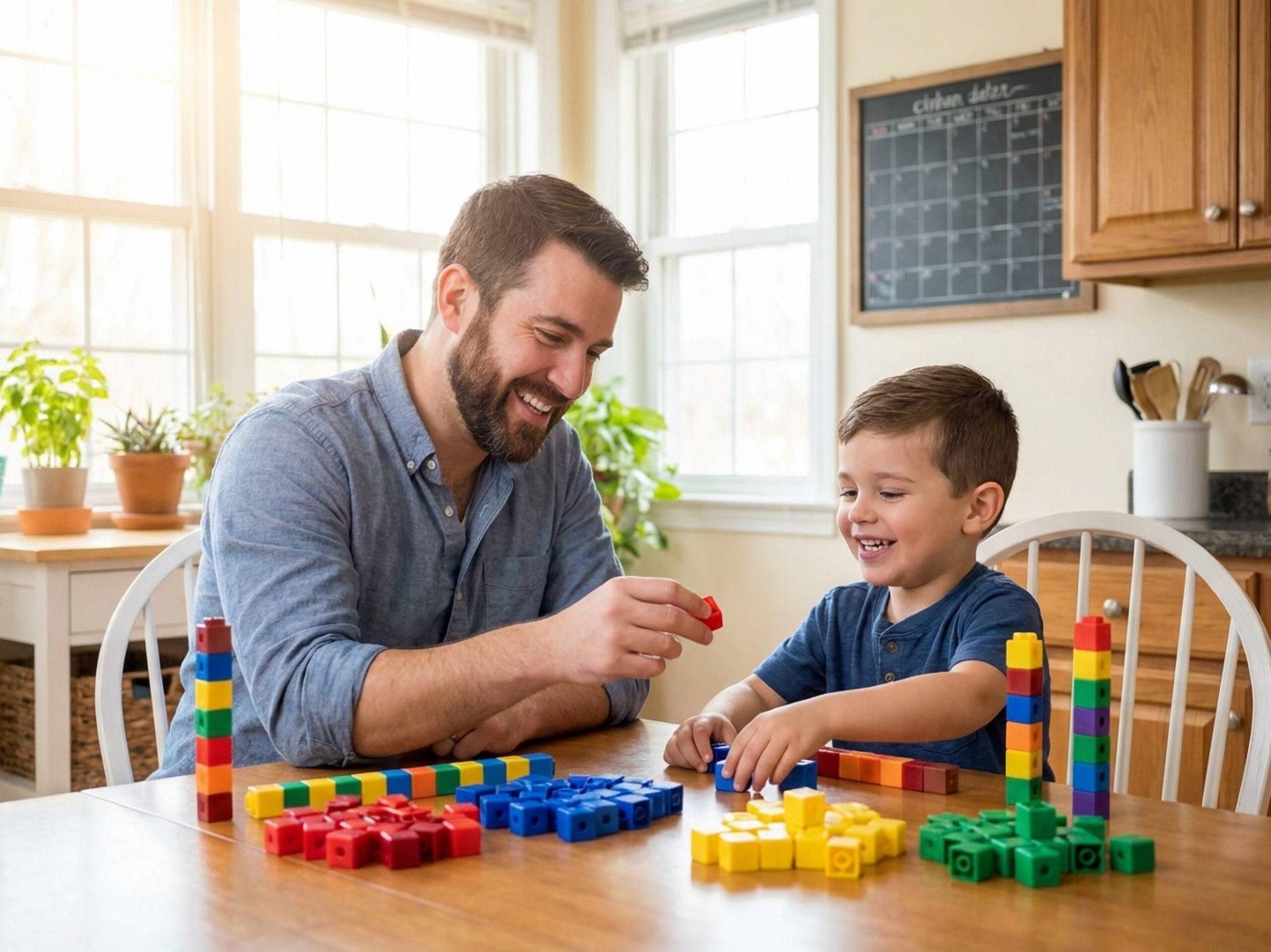Home school math education with manipulatives